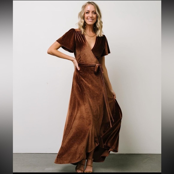 BALTIC BORN Calvin Velvet Wrap Dress - Picture 2 of 9